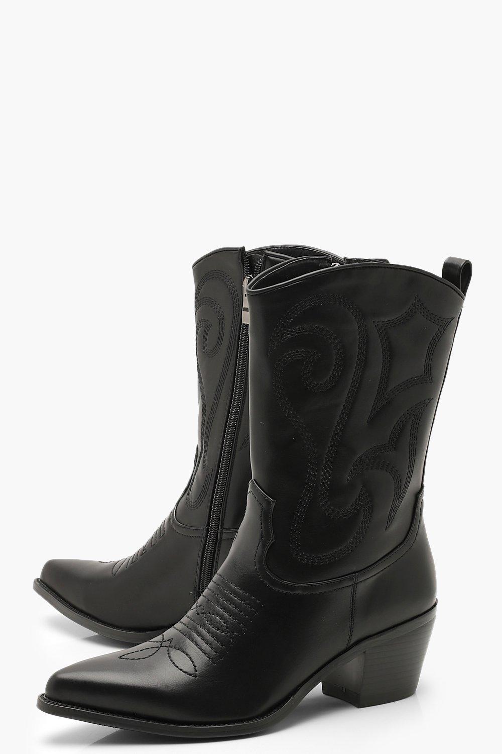 block heel western boots
