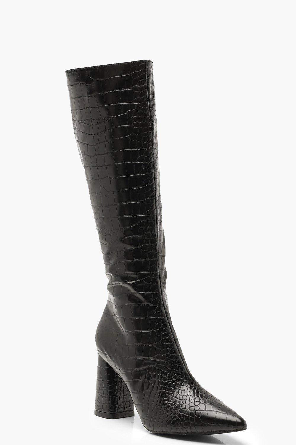 croc knee high boots