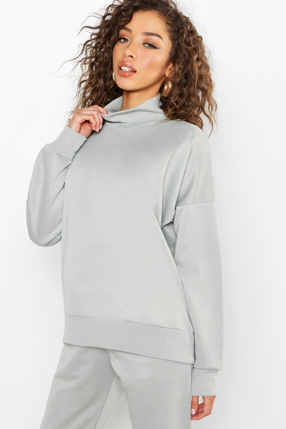 roll neck hoodie