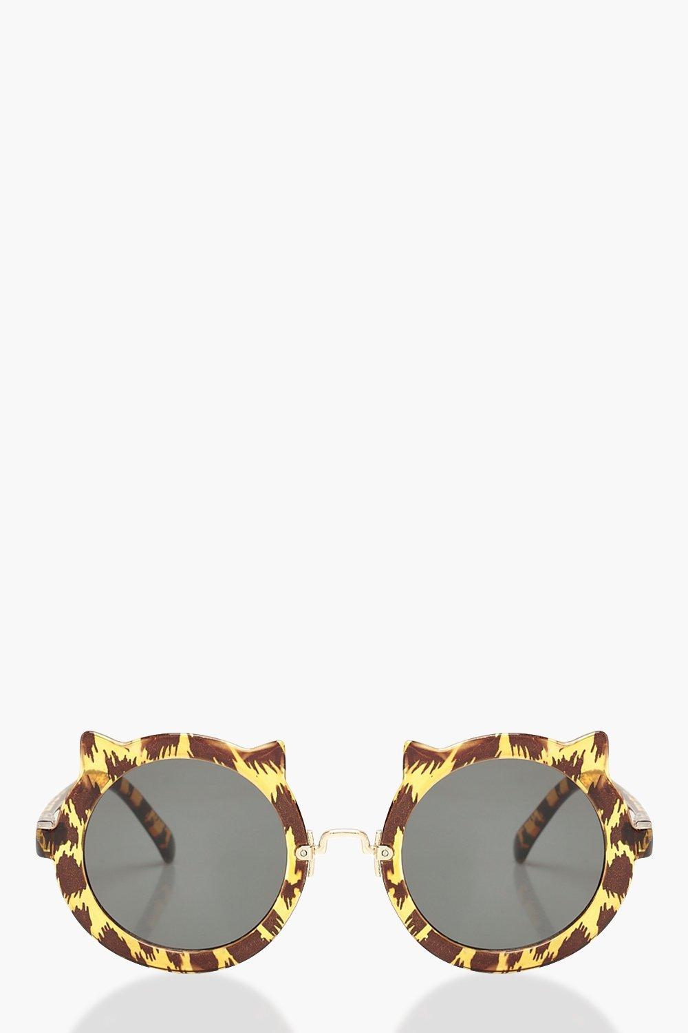 

Круглые солнцезащитные очки с леопардовым принтом, Brown