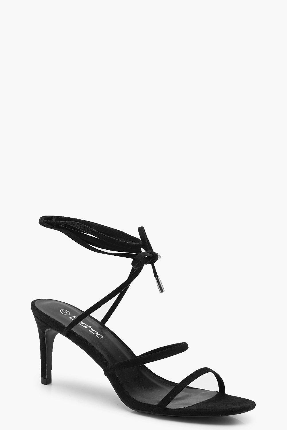 low black sandal heels