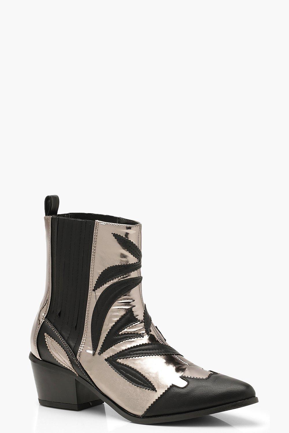 metallic western boots