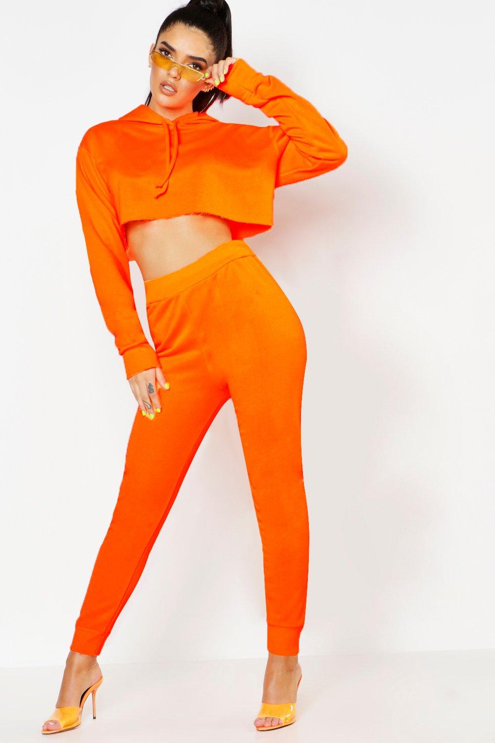 orange joggers womens