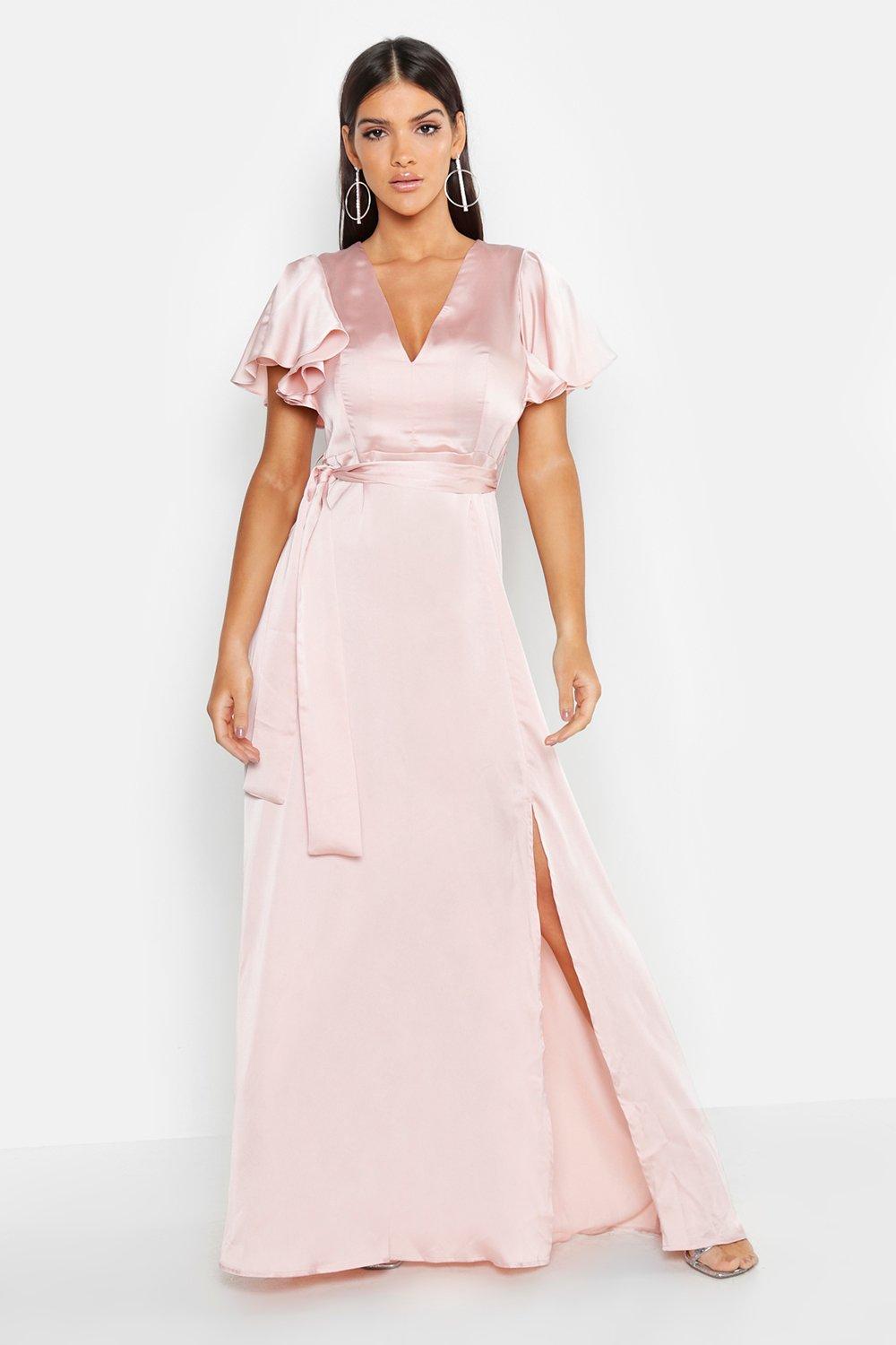 frill sleeve maxi dress