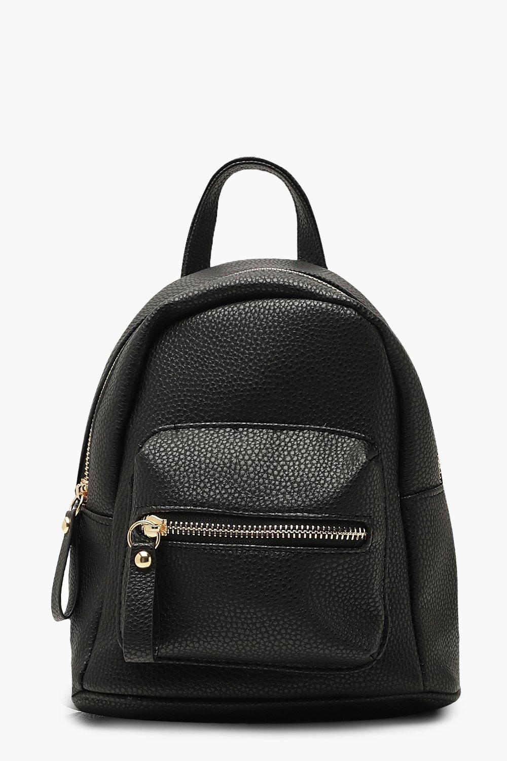 Womens Grainy Mini Rucksack Bag - Black - One Size, Black