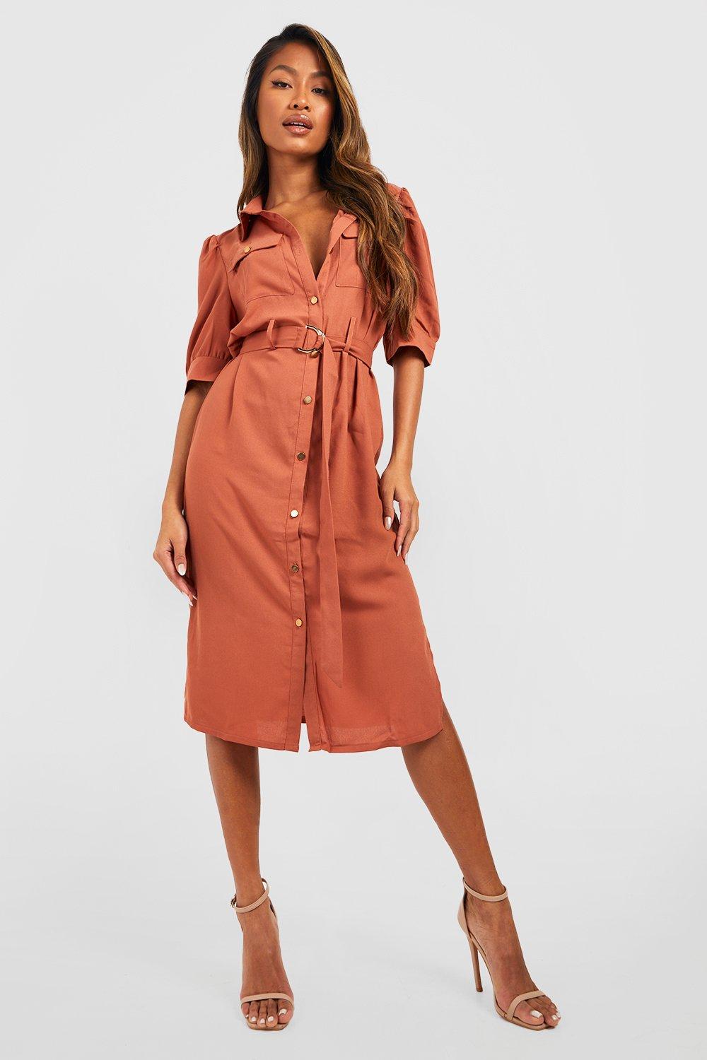 midi shirt dresses with sleeves