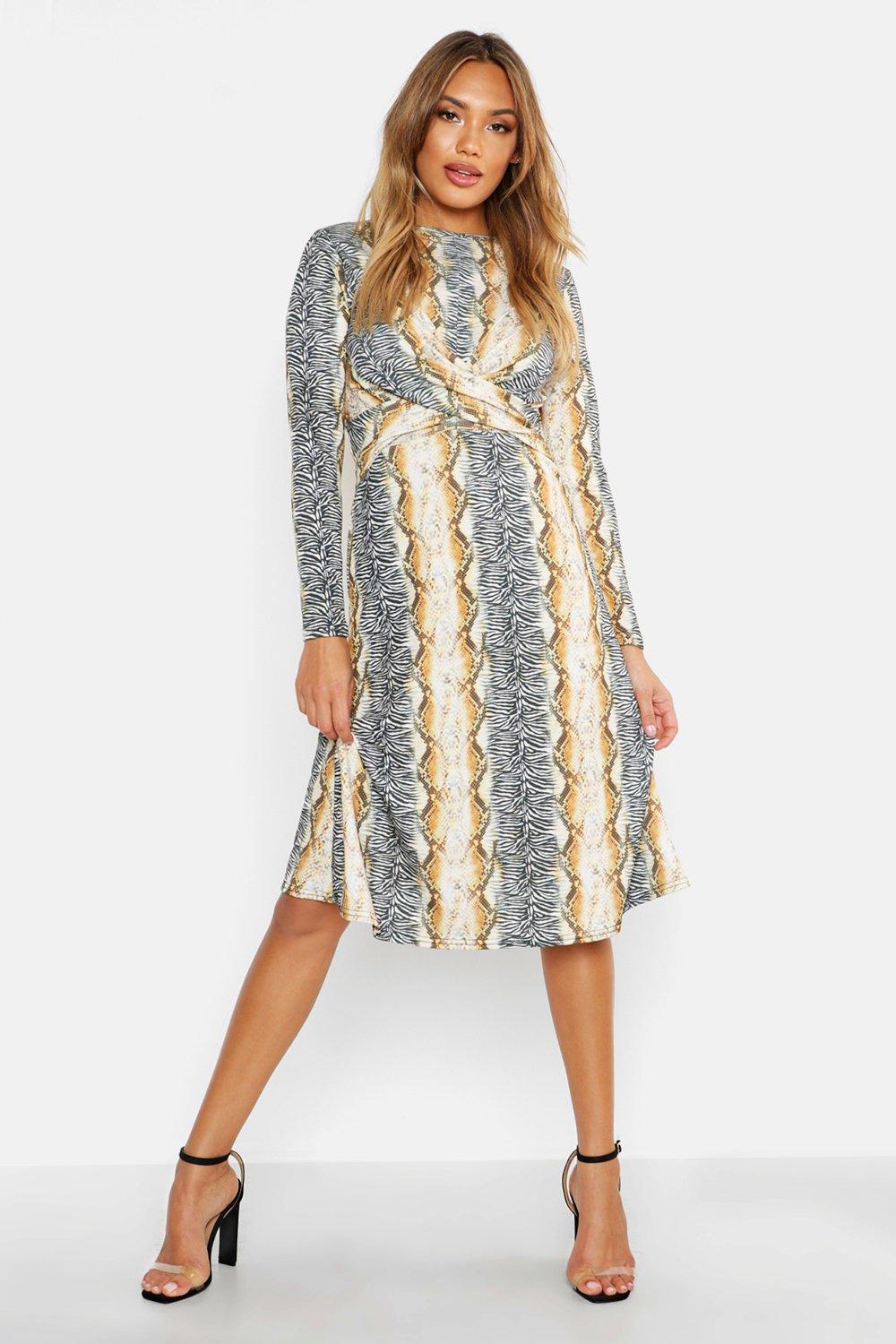 polo neck skater dress