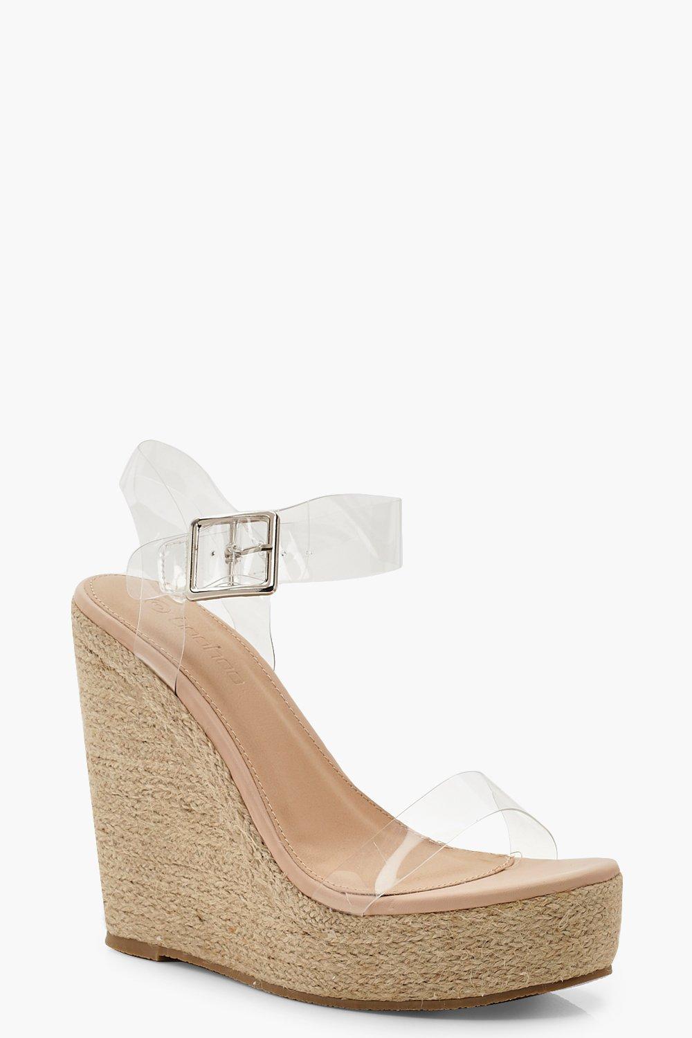 Clear Strap Espadrille Wedges Boohoo