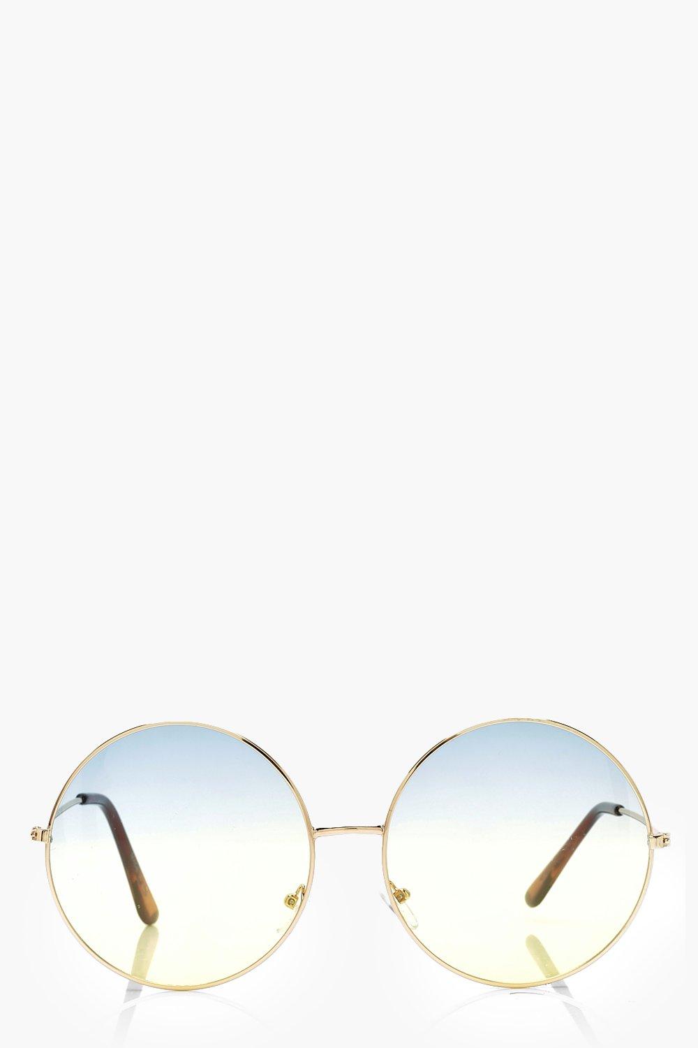 

Ombre Lens Round Sunglasses, Blue