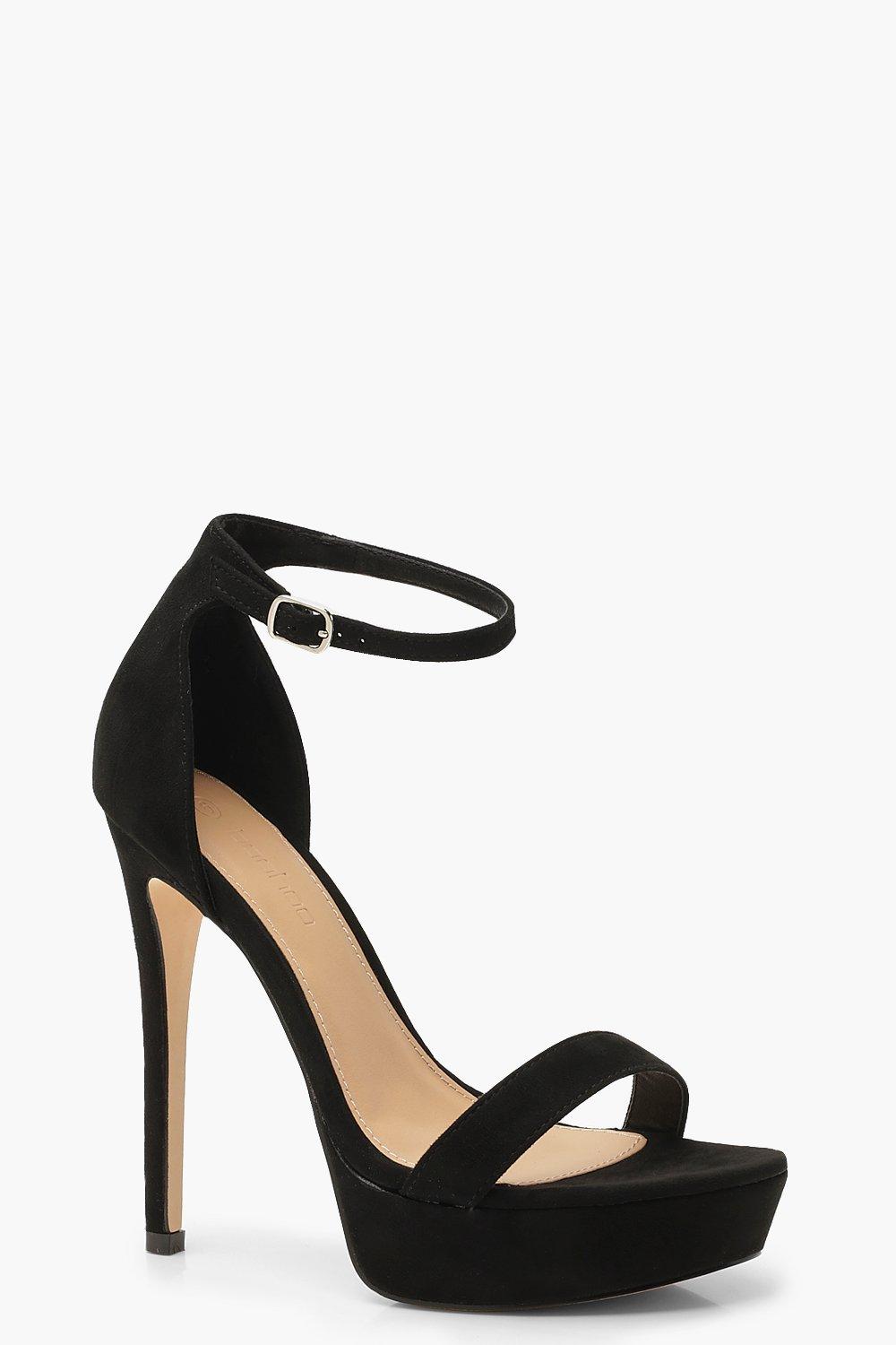 

High Platform 2 Part Heels, Black