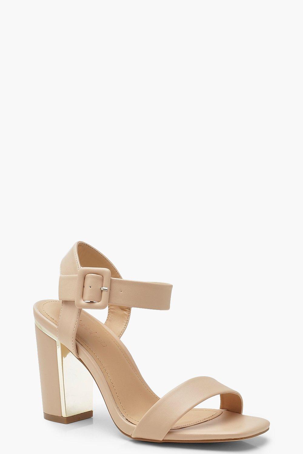 

Wide Fit Block Heel 2 Part Heels, Nude