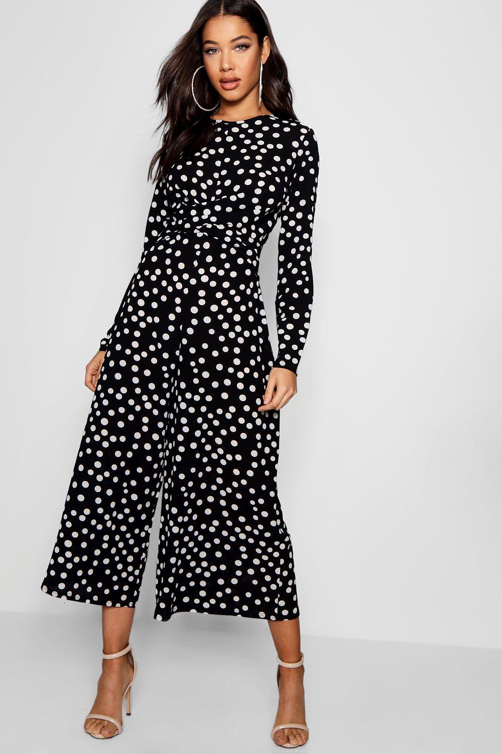 womens polka dot jumpsuit