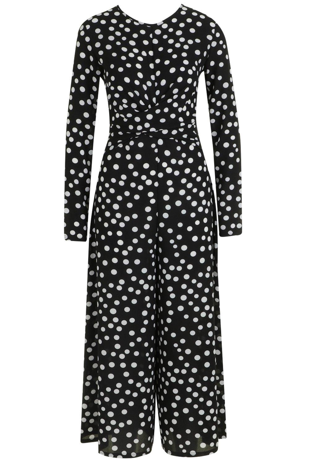 black and white spot jumpsuit