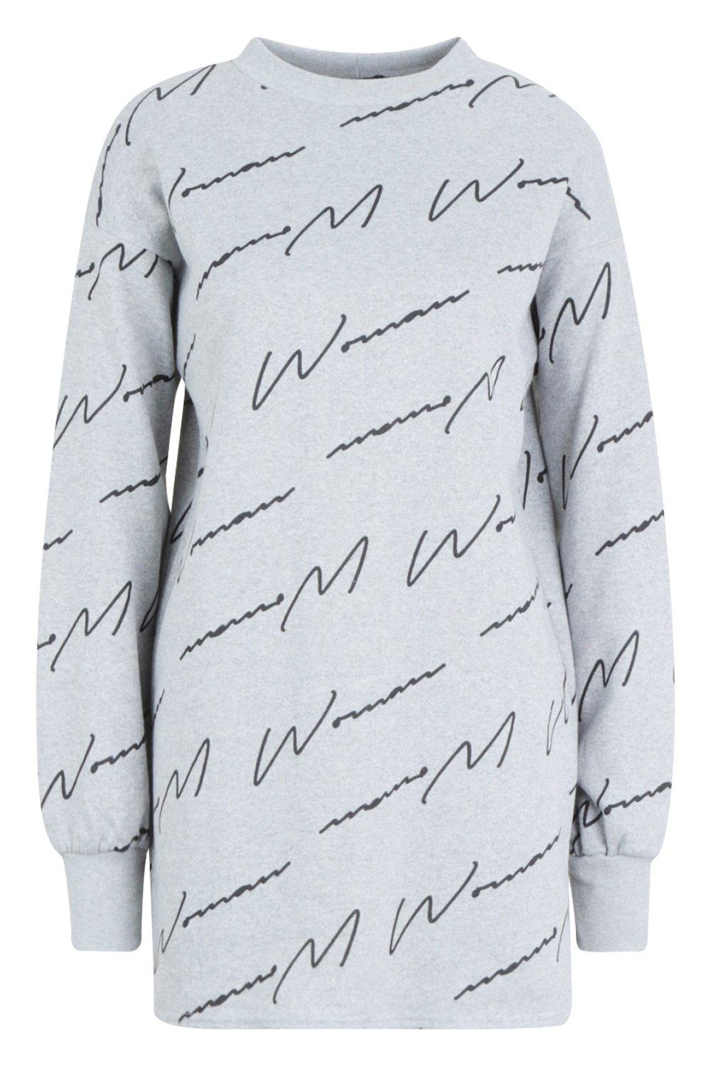 

Woman Спортивное платье с надписью по всей поверхности, Grey
