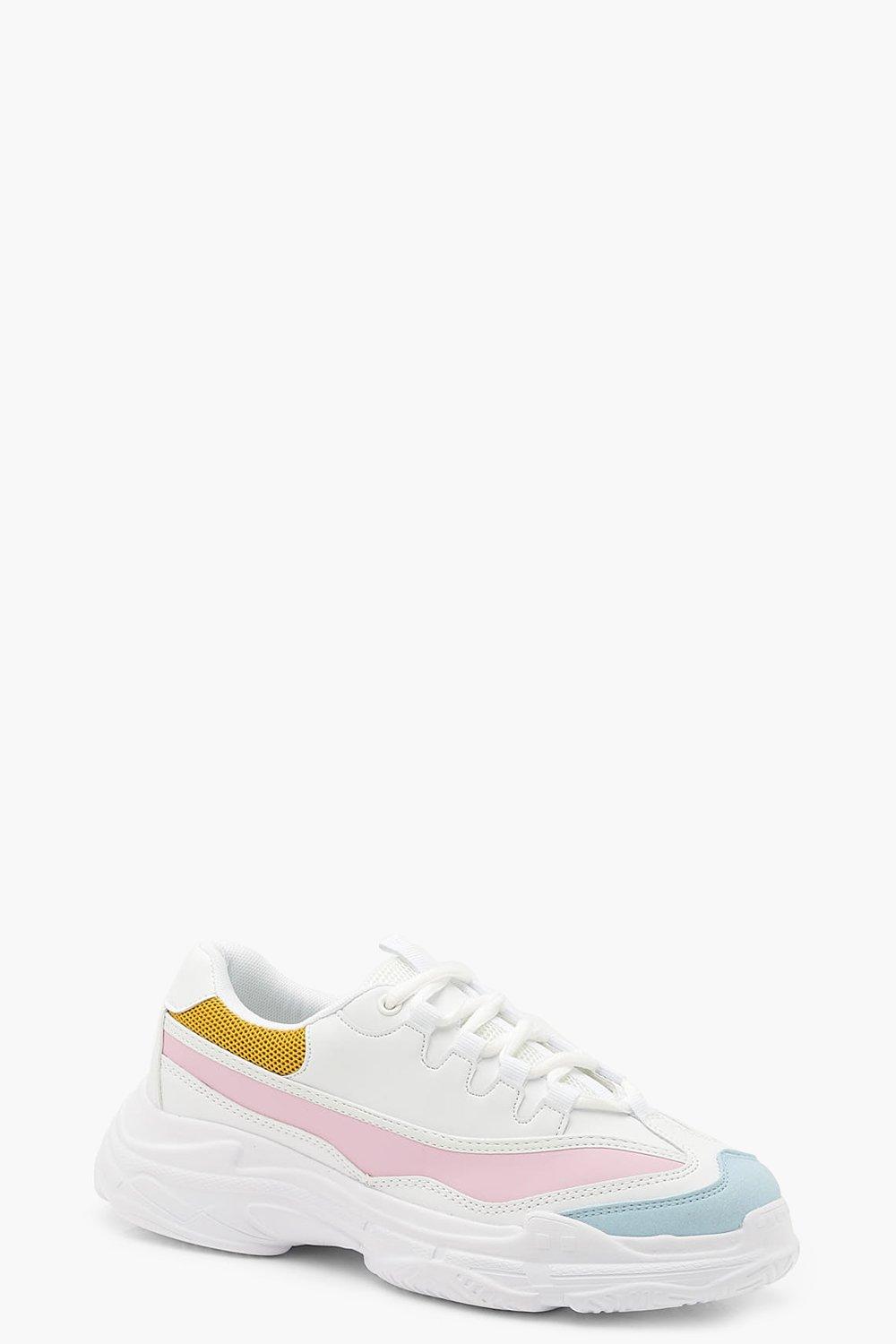 colour block chunky trainers
