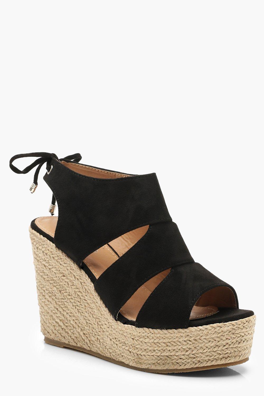 Cut Work Detail Espadrille Wedges Boohoo