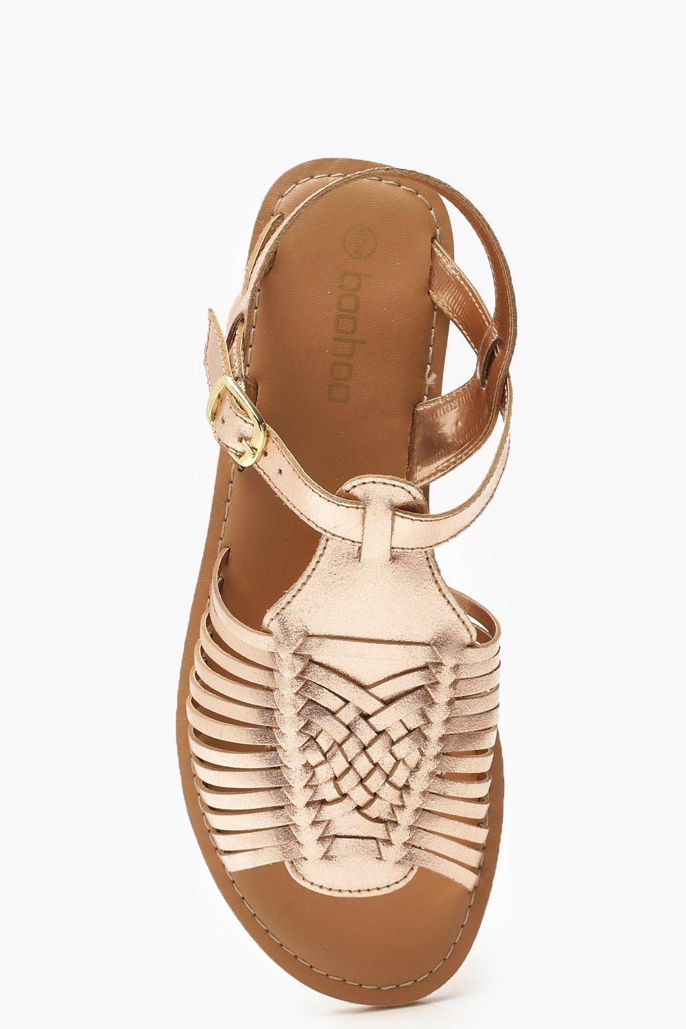 

На широкую ногу Кожаные мексиканские сандалии, Rose gold
