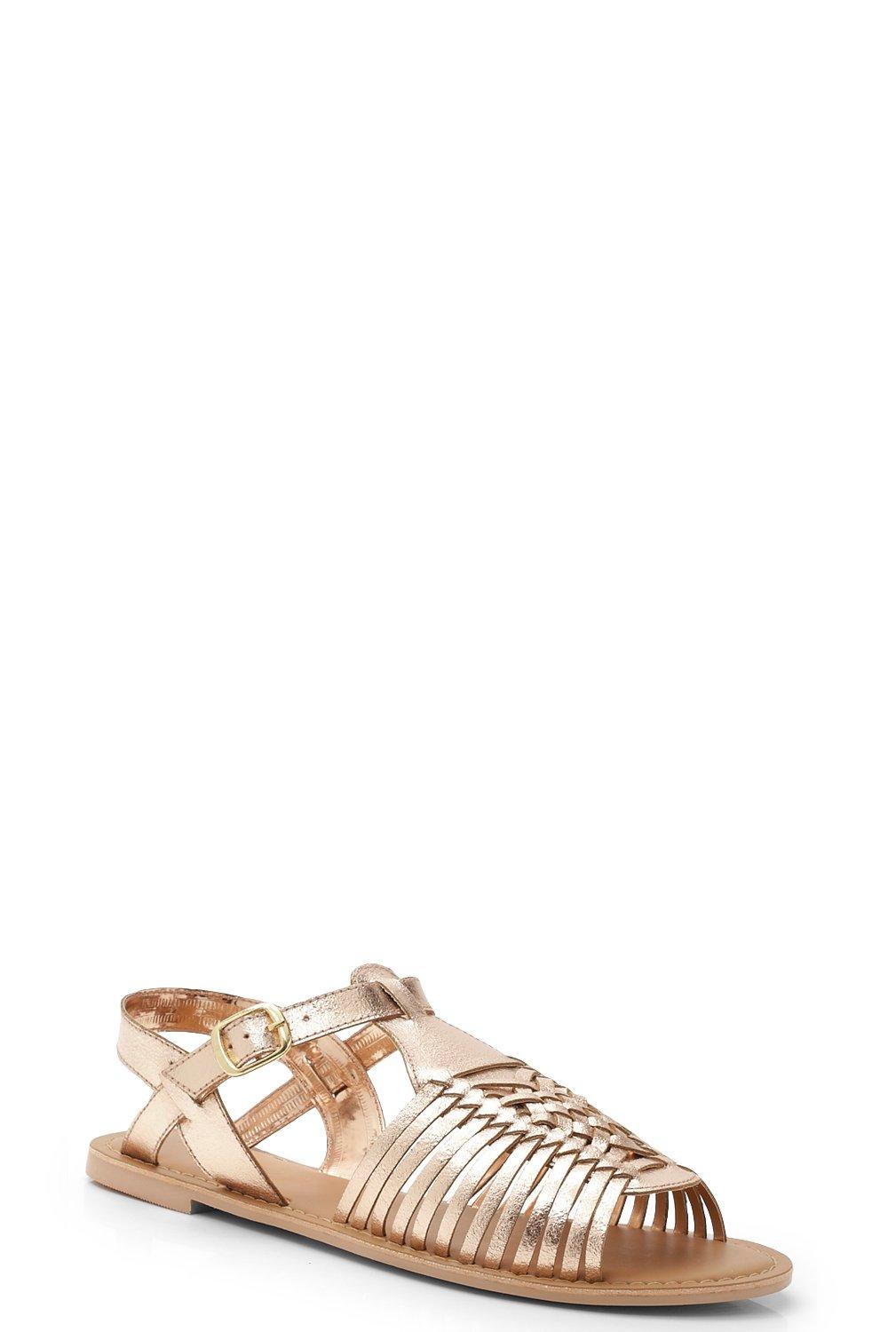 rose gold sandals boohoo