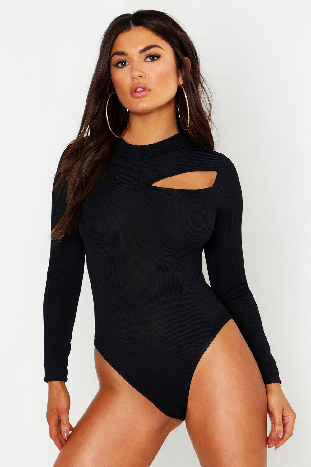 long sleeve cut out bodysuit