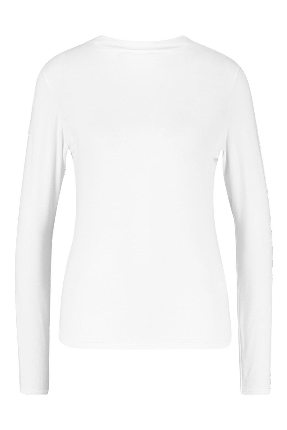 

Топ Basic с воротником-трубой и длинными рукавами, White