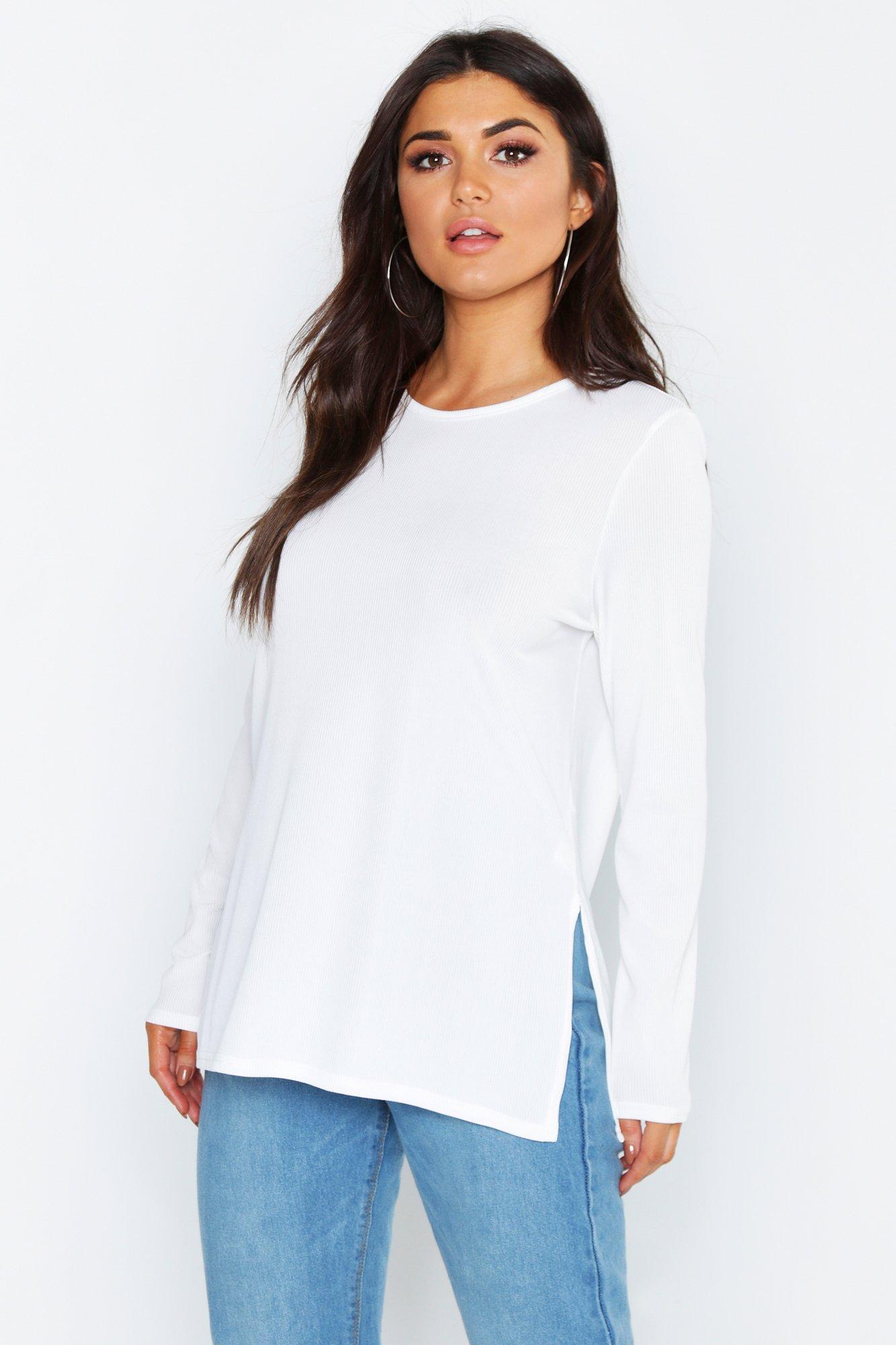 womens side split shirt