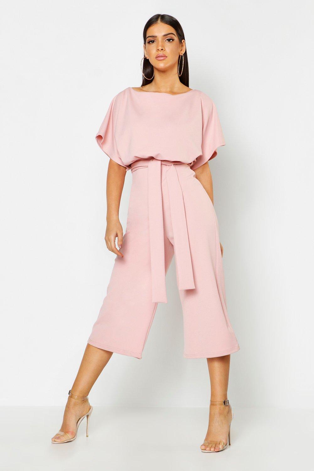 tie waist culotte jumpsuit