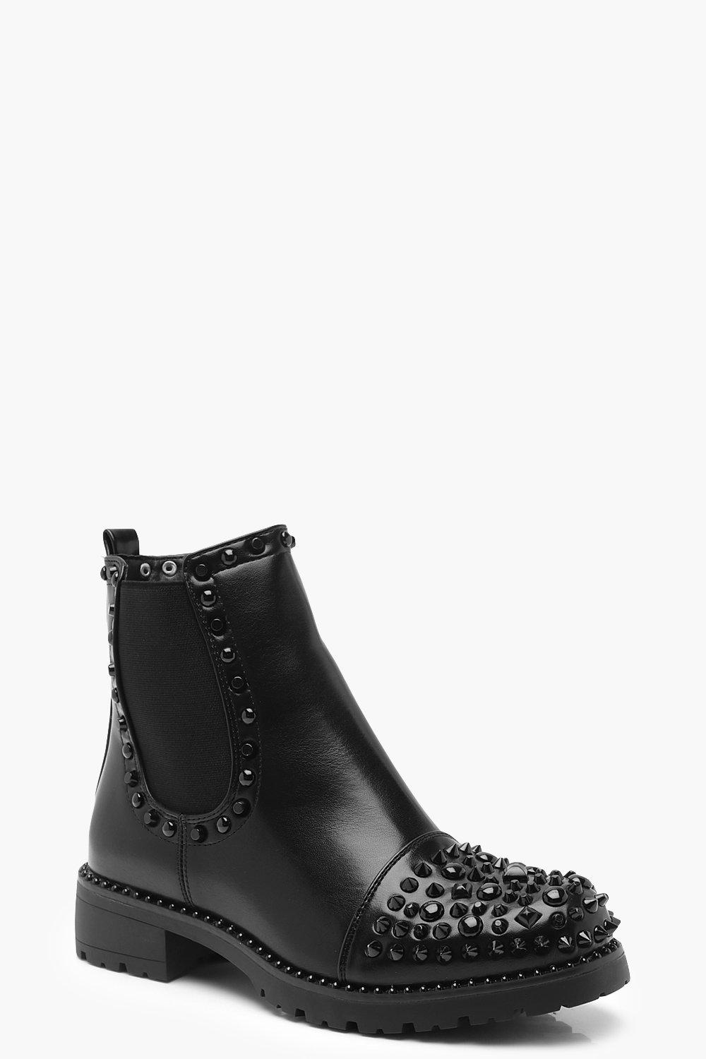 chunky studded boots