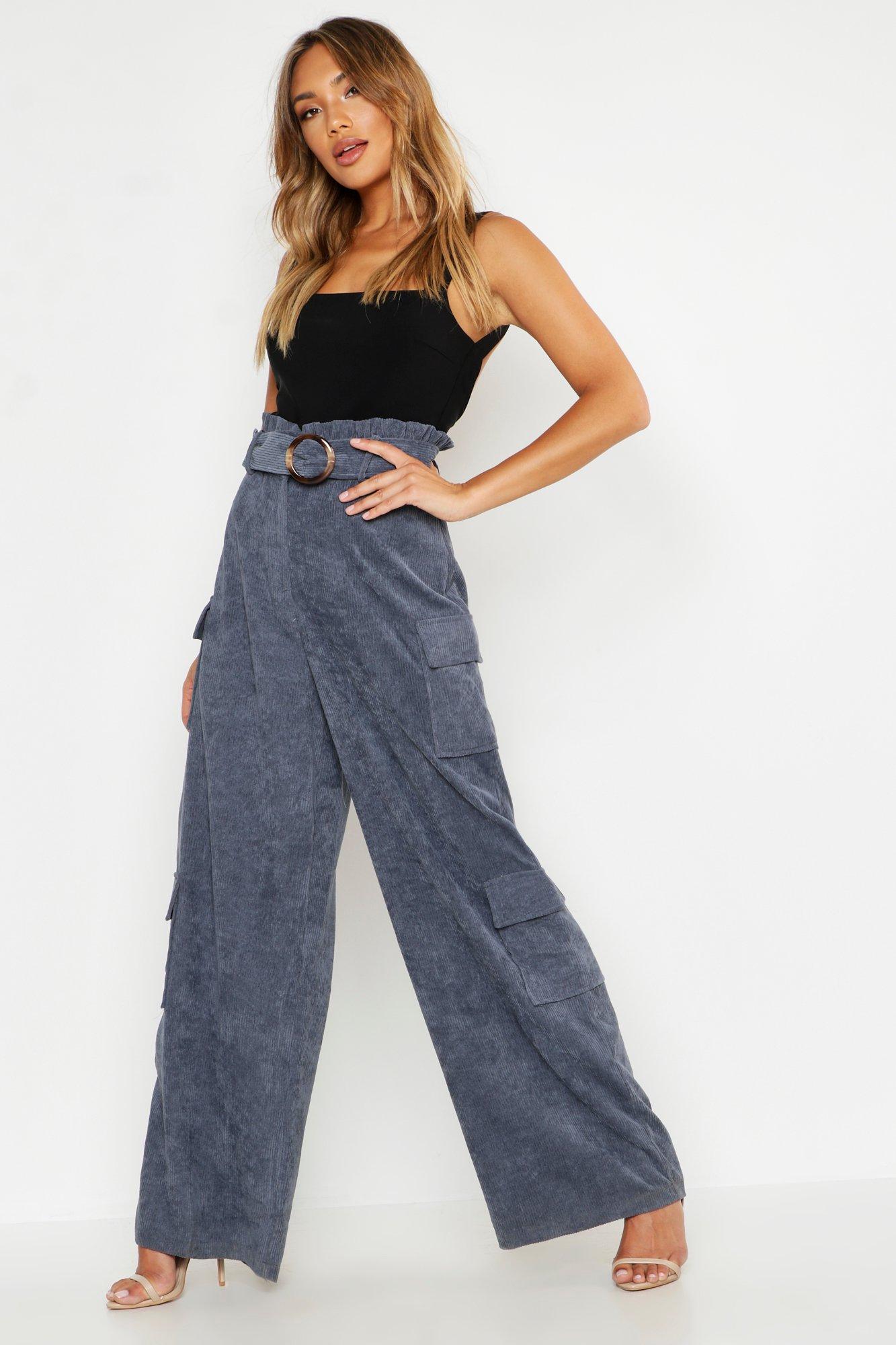 wide leg cargo trousers