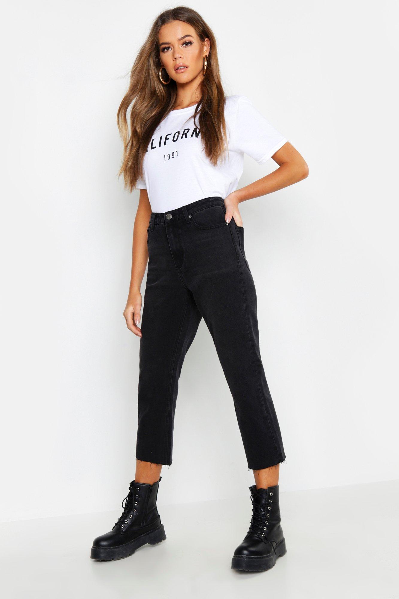 black straight leg jeans outfit