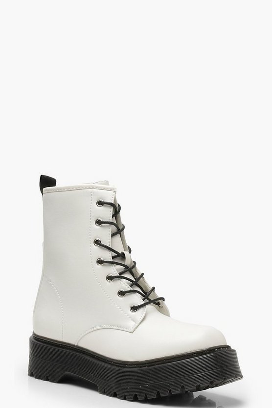 Chunky Lace Up Hiker Boots | Boohoo