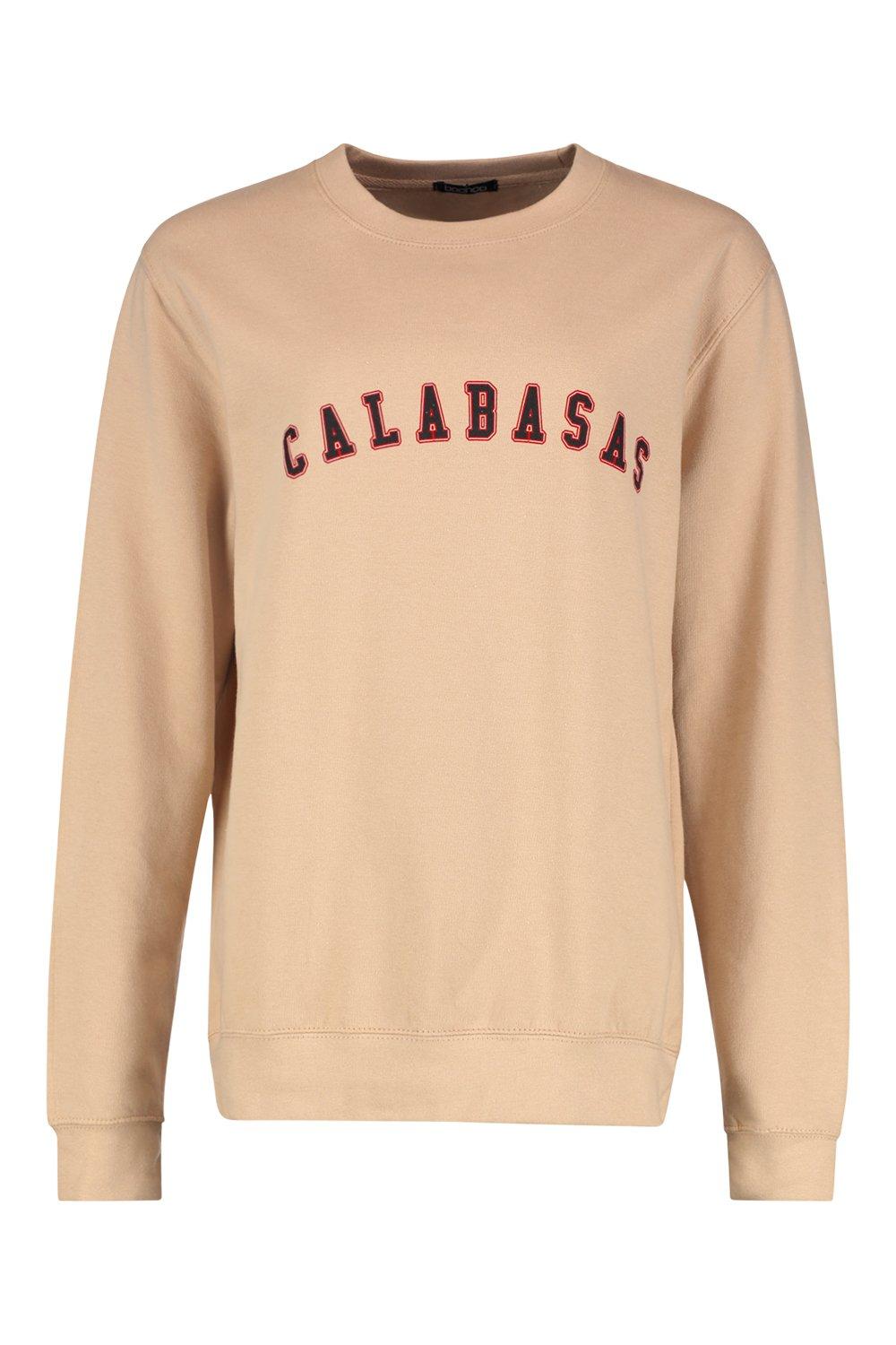 

Толстовка с принтом-слоганом <Calabasas, Nude