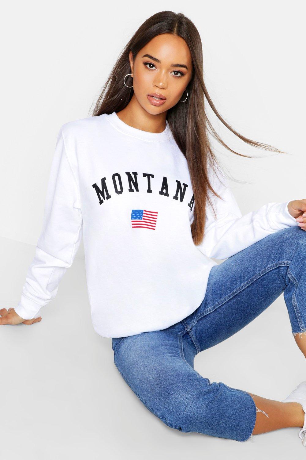 

Толстовка с принтом-слоганом <Montana, Ecru