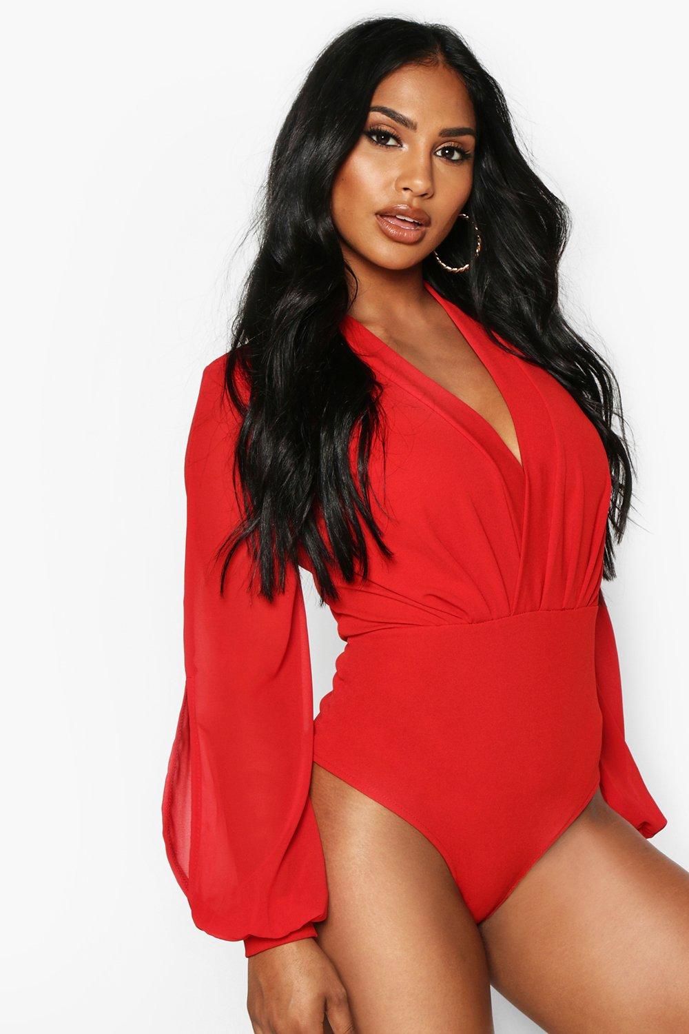 chiffon bodysuit blouse