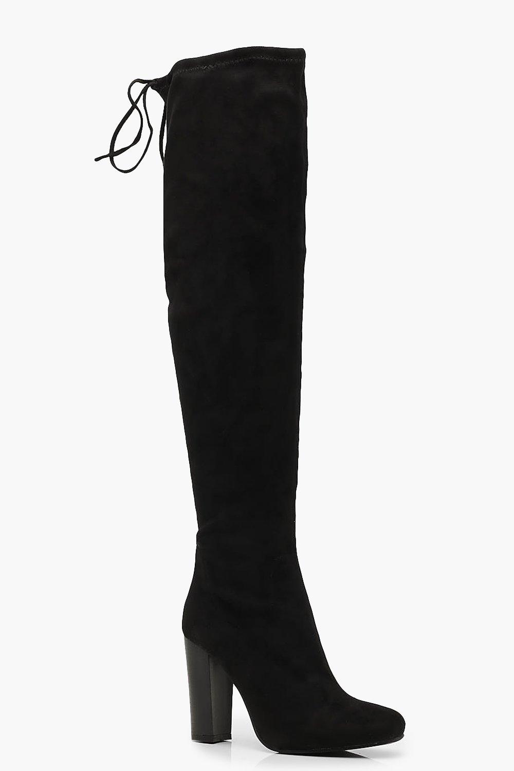 over the knee boots with tie