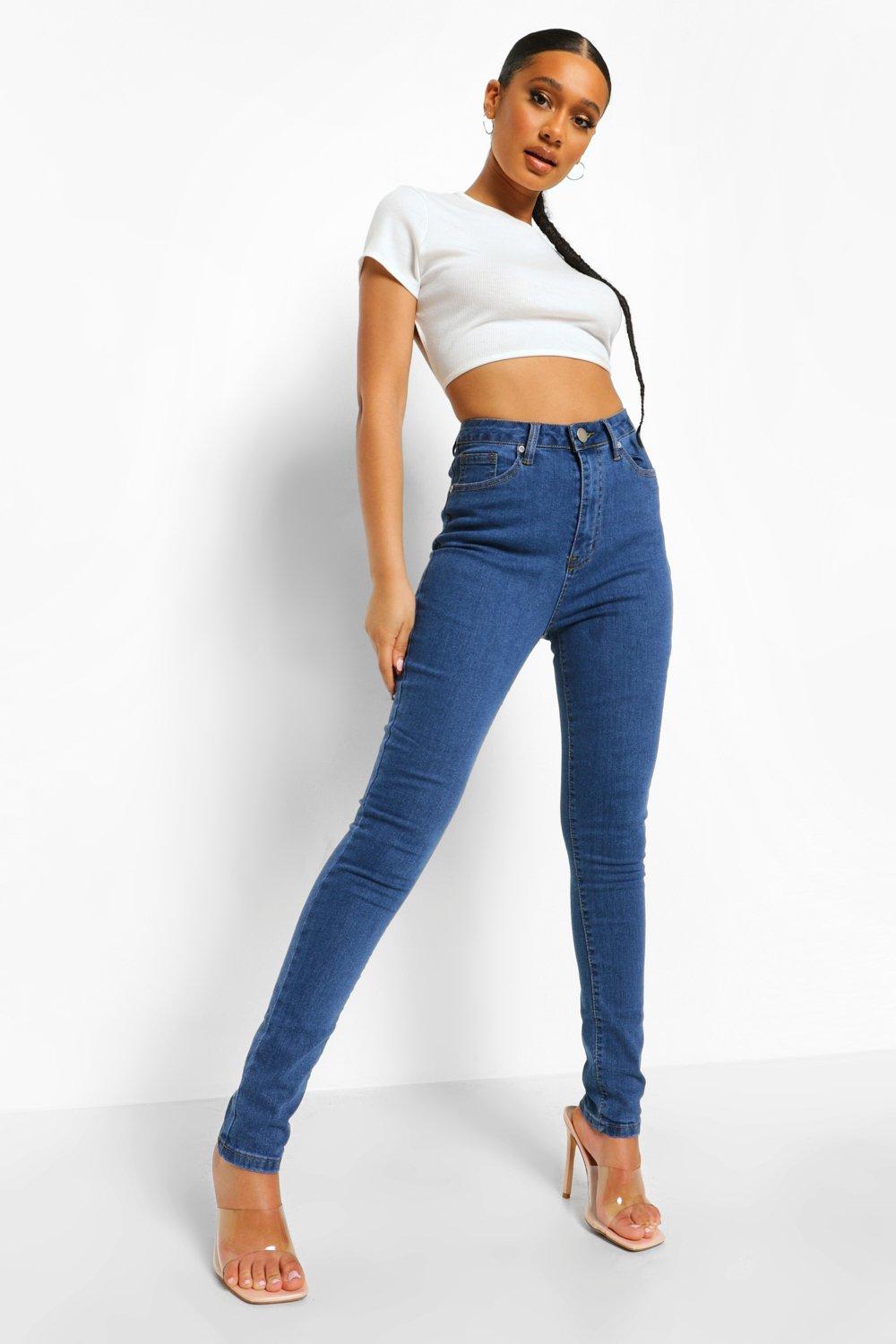 High Waist Skinny Jeans Boohoo 8947