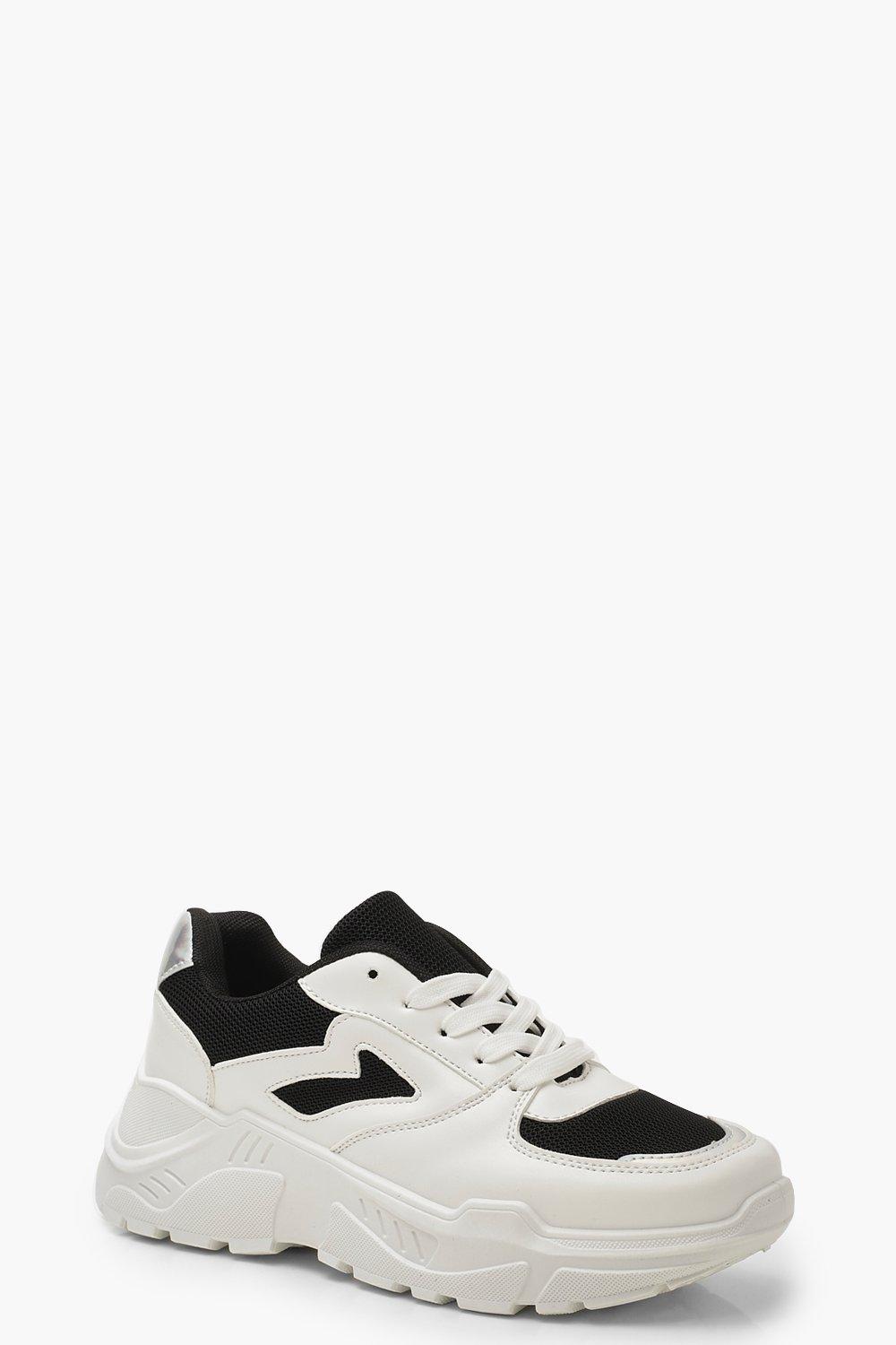 black womens chunky trainers