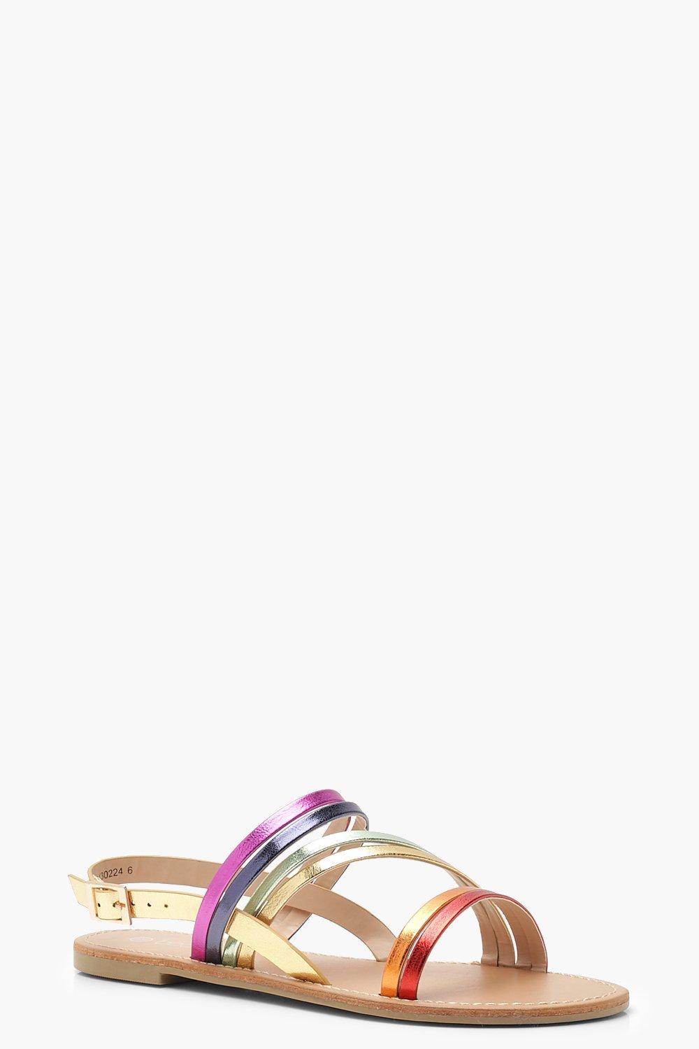 rainbow strap sandals