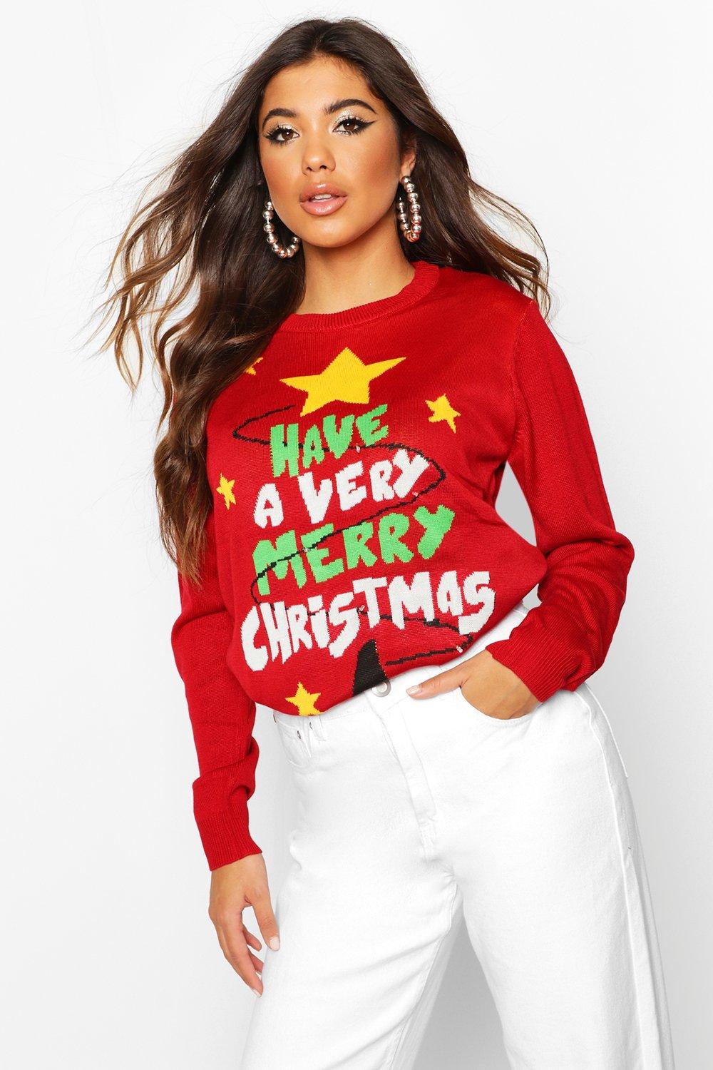 

Merry Christmas Flashing Light Jumper, Red