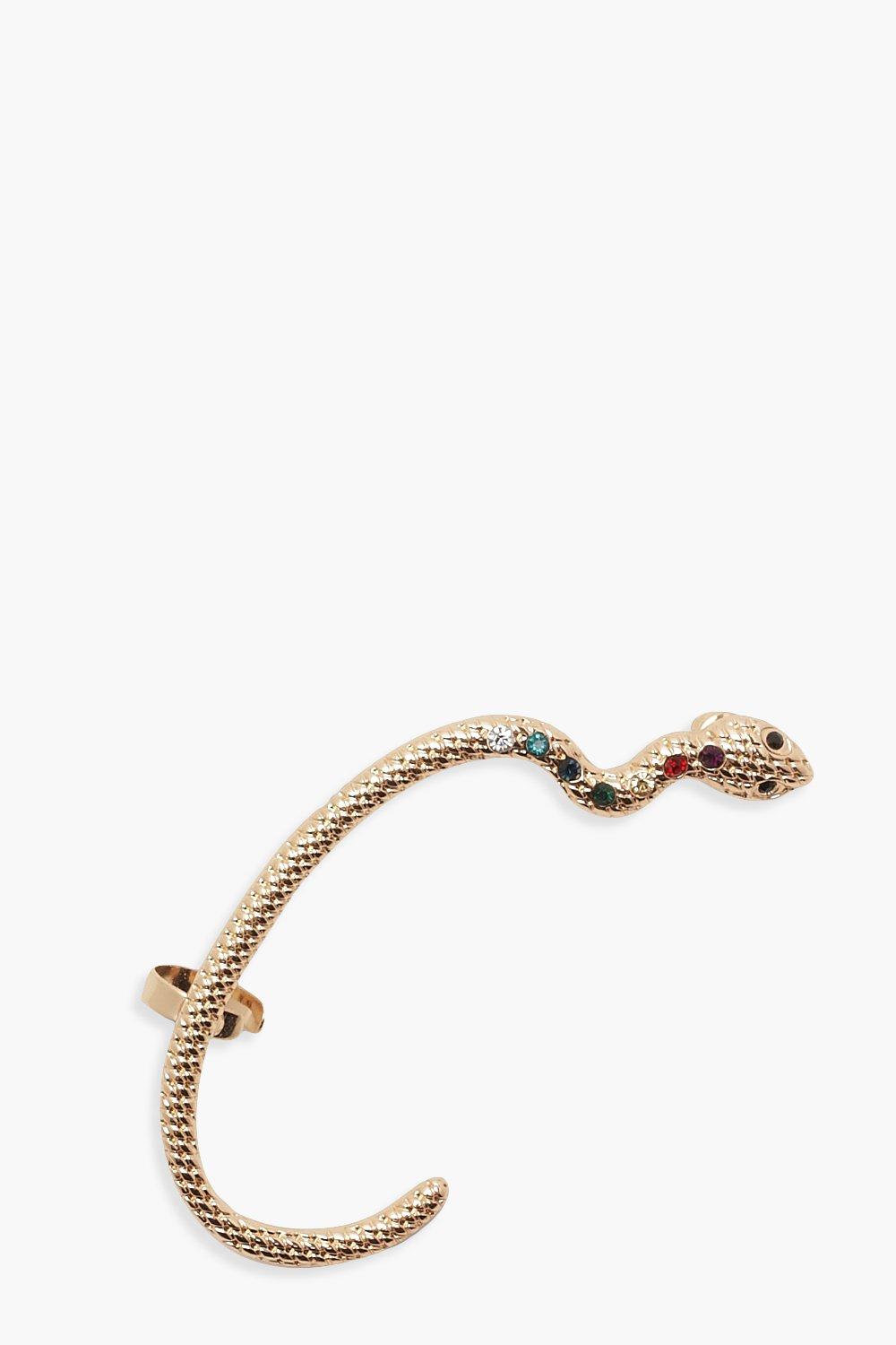 

Крупные серьги-каффы в виде змеи, Gold