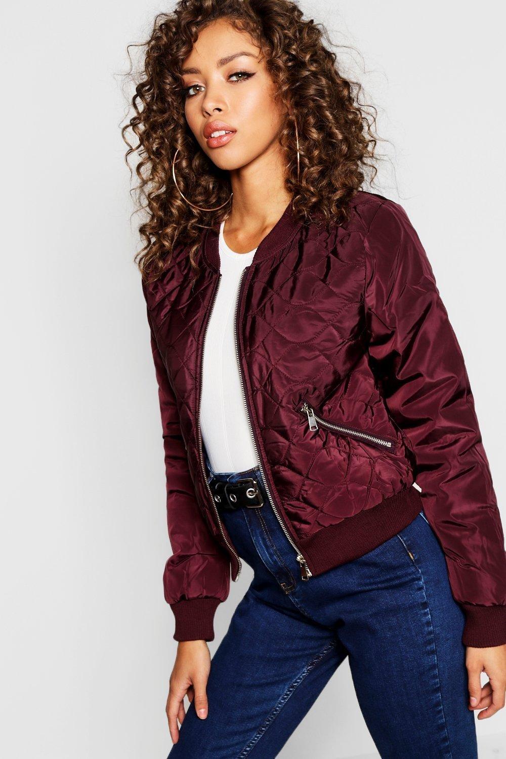 quilted bomber jacket ladies