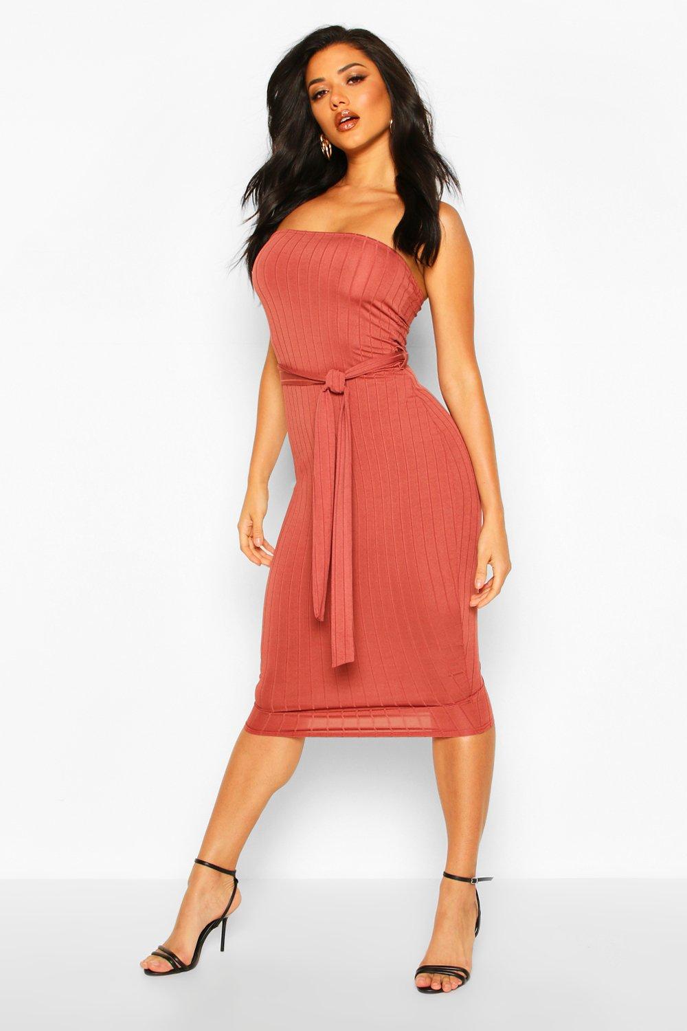 boohoo terracotta dress