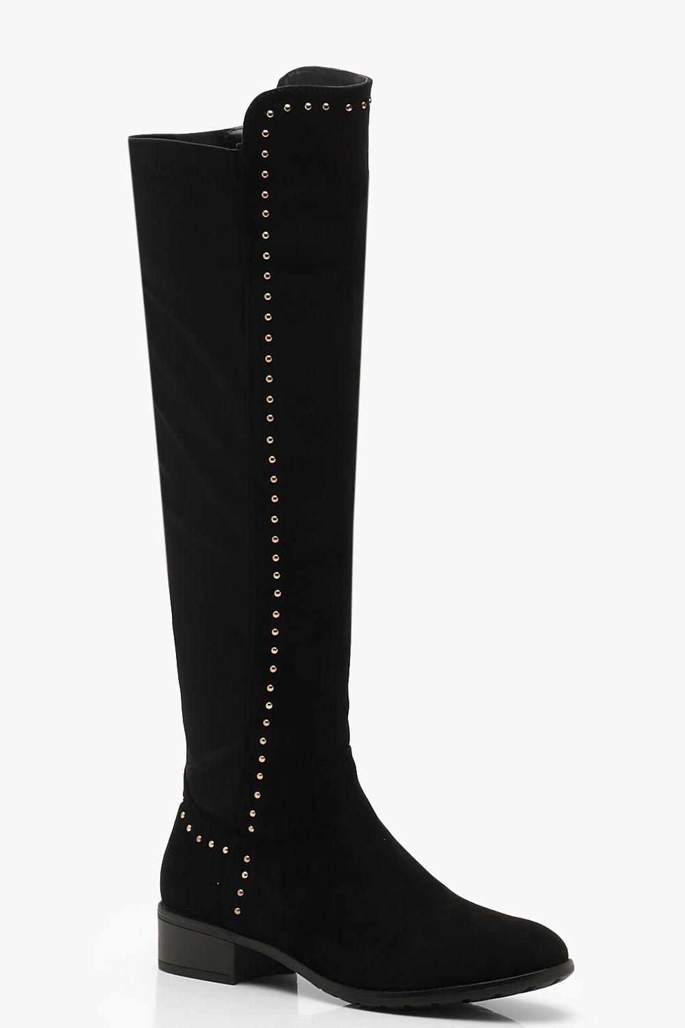 studded knee high boots