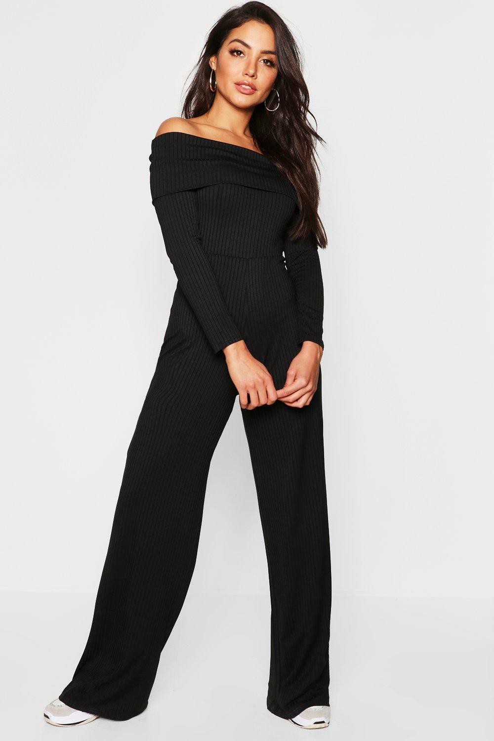 boohoo ribbed jumpsuit