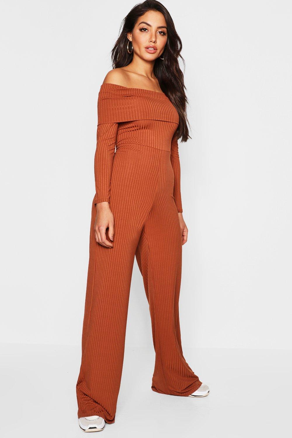 boohoo ribbed jumpsuit