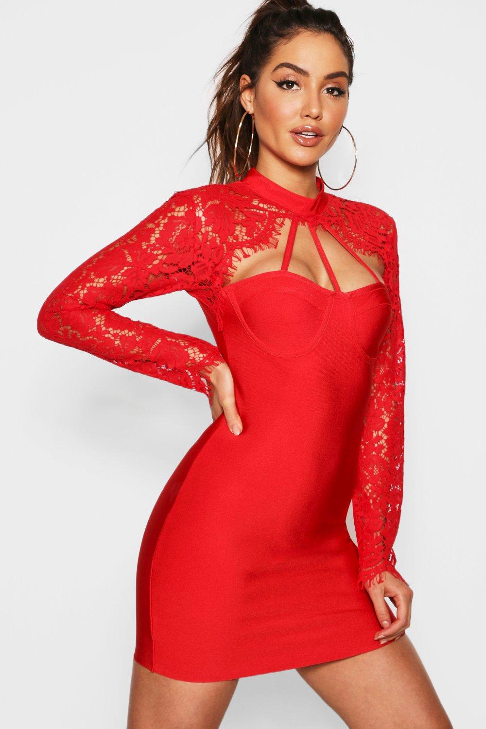 High Neck Bandage Dress