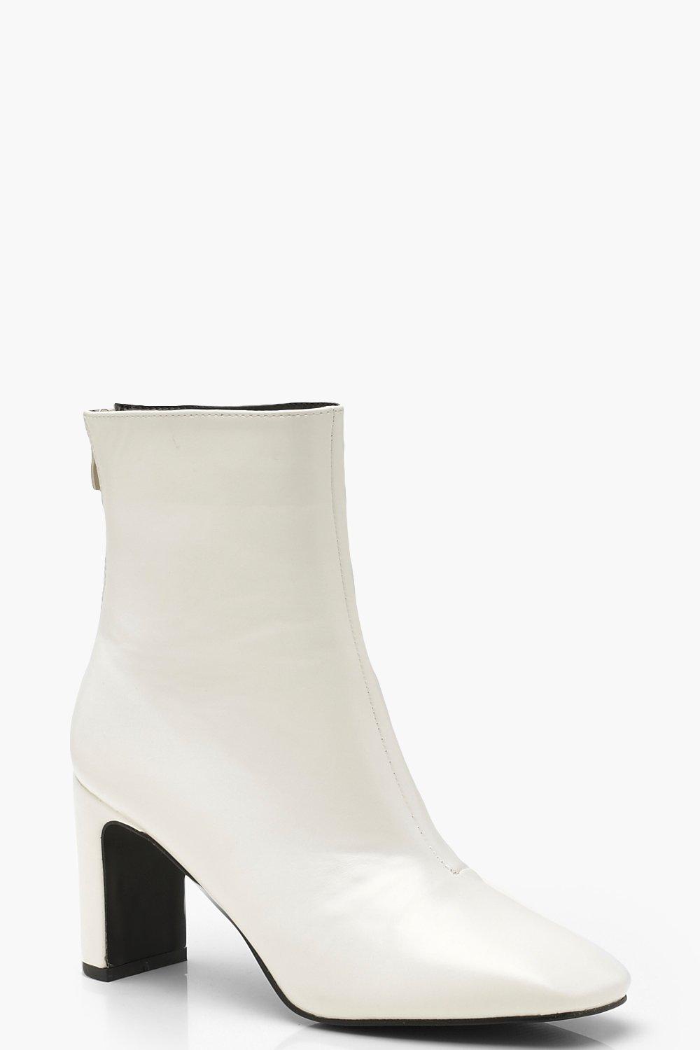 white stiletto ankle boots