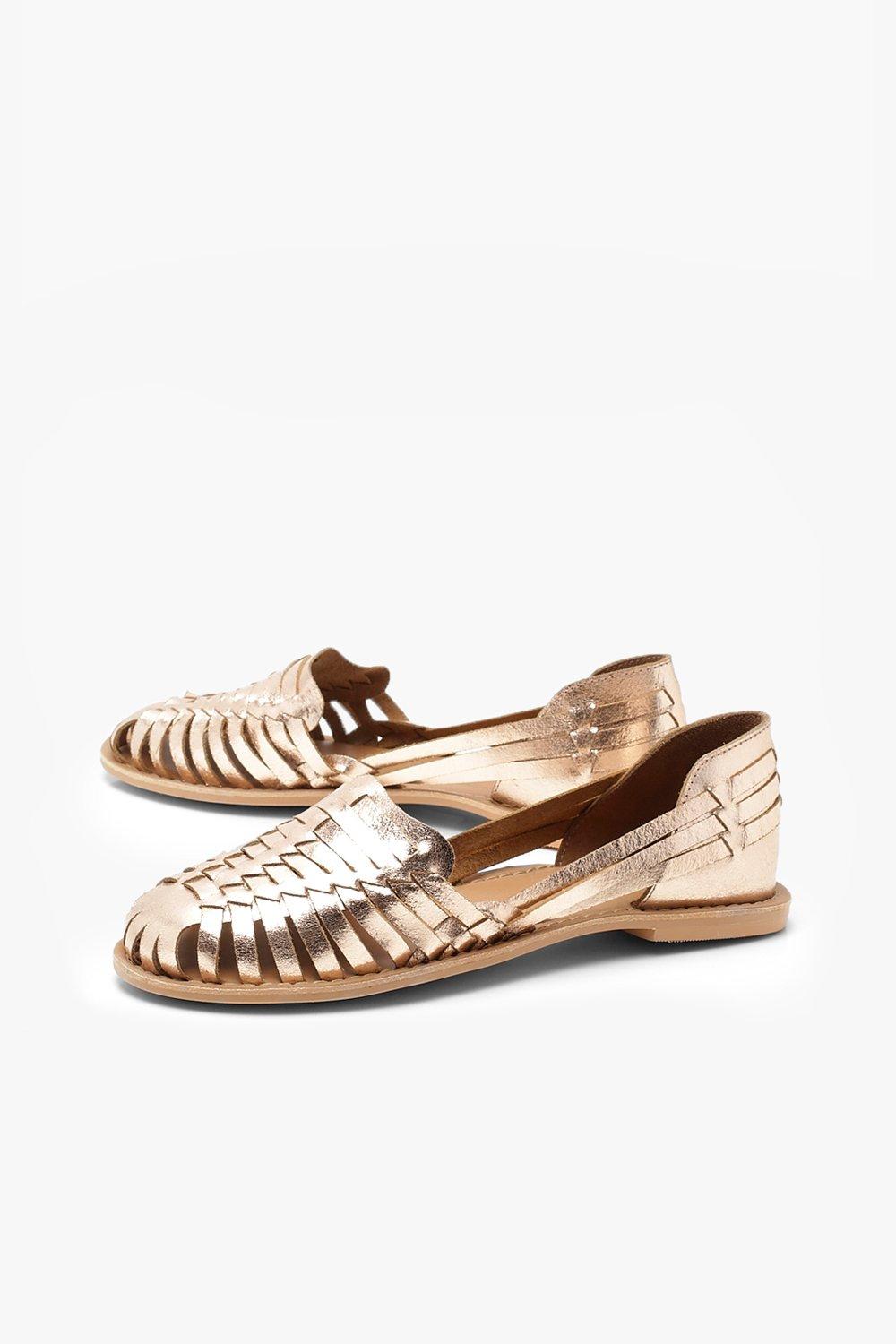 

Балетки из металлизированной кожи Boutique, Rose gold