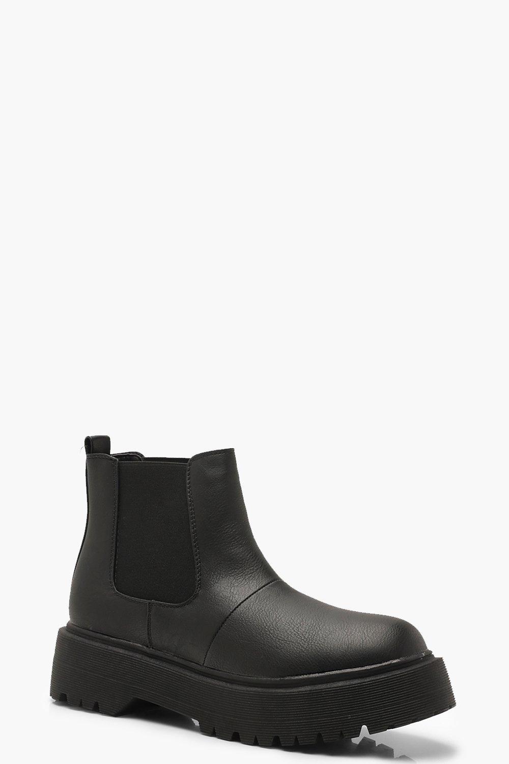 chunky cleated chelsea boots