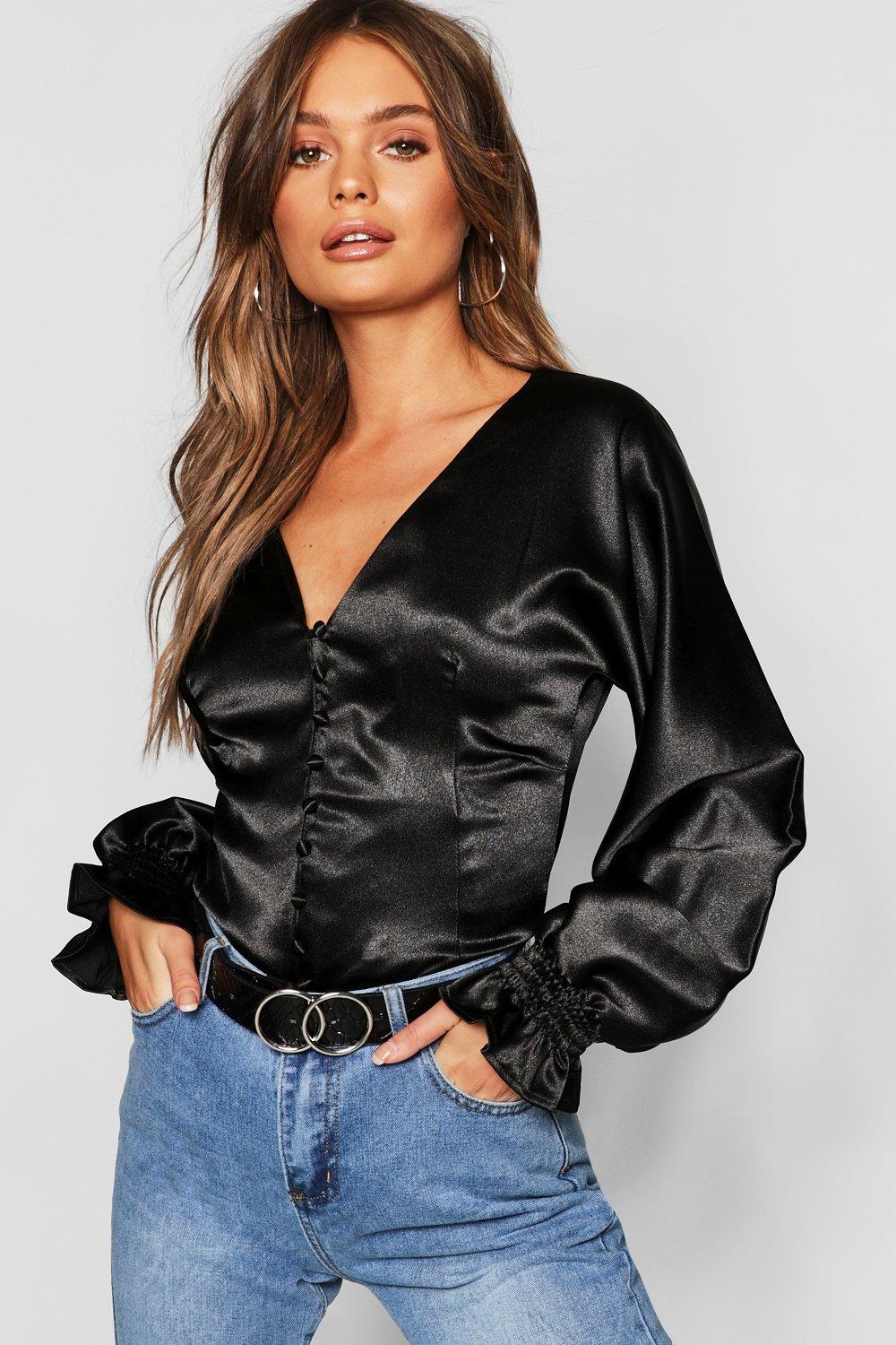 satin fitted top