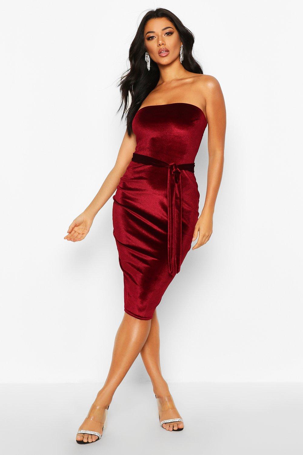 velvet bandeau dress